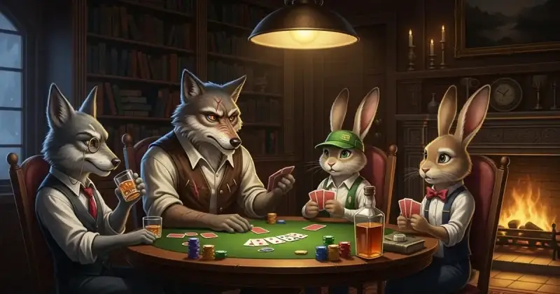 ウサギとオオカミのカード勝負