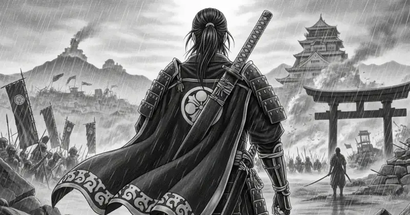 戦国の時代を生きる男の後ろ姿