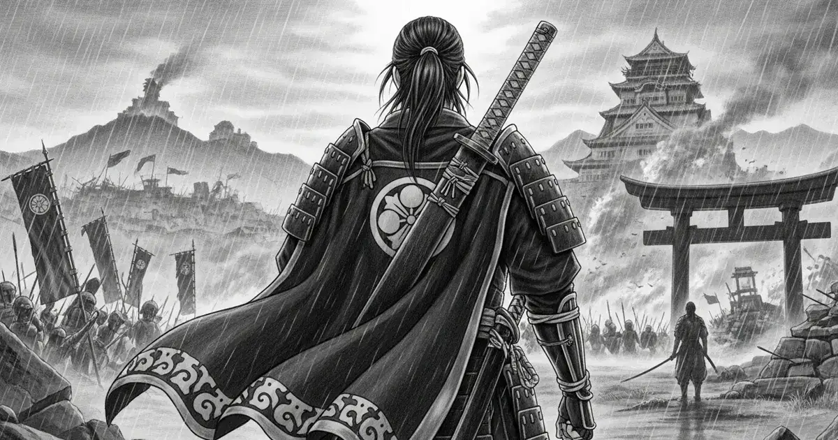 戦国の時代を生きる男の後ろ姿